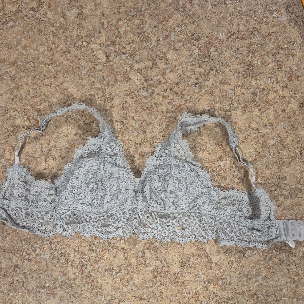 Light Gray Lace Bralette - Women's Intimates